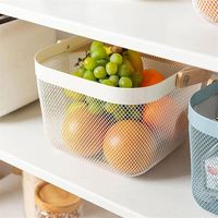 Panier de rangement suspendu multifonctionnel en maille métallique de haute qualité, écologique, avec poignée en bois, spécifique