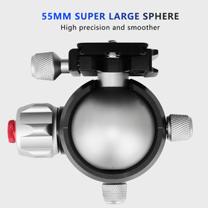 55mm <span class=keywords><strong>grand</strong></span> adaptateur de fluide trépied rotule montage 360 degrés pivotant vidéo rotule accessoires de caméra - Product Image 4