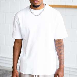 High Quality Heavyweight Boxy <b>White</b> T-<b>Shirts</b> Custom Blank 100% Cotton T <b>Shirt</b> with Logo <b>Men</b> Oversized Plain Round Neck Tshirts - Product Image 1