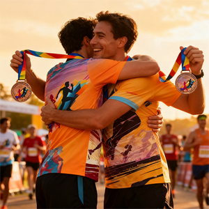 Camisetas de Manga Corta para Correr Maratón, Personalizadas con Logotipo, para Hombre, Sólidas, Ecológicas, Ligeras, de Secado Rápido, Transpirables, Sublimadas - Product Image 3