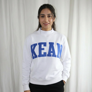 Sudadera con Capucha y Media Cremallera KEAN WHITE, 100% Algodón, Azul, Apliques Bordados, Impresión Digital Invernal, CLUSH SPORTS - Product Image 1