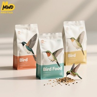 Fermeture à joint arrière Miaowadi et languette de suspension intégrée pour une distribution facile, PET brillant pour les pochettes de graines d'oiseaux Freshness Lock