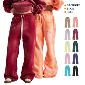 Nuovi <span class=keywords><strong>Pantaloni</strong></span> da <span class=keywords><strong>Uomo</strong></span> Personalizzati con Stampa DTG, Ricamo e Serigrafia, 360GSM, Pesanti, in Cotone Felpato Lavato Stile Vintage, Modello Svasato - Product Image 4