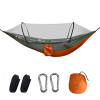 Hamac double de camping avec moustiquaire et auvent amovible, en nylon 210T, toutes saisons, pour le backpacking et les voyages