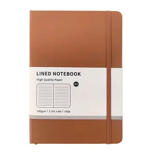 Pertemuan Notebook A5 kulit Pu kustom cetak susu bisnis mewah kustom jurnal Vintage untuk sekolah