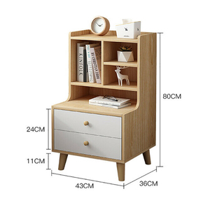 Mueble Moderno, Útil Mesita de Noche de Madera con Cajón para Dormitorio, Mesa de Noche - Product Image 3