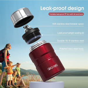 OEM nhà máy đôi tường chân không Bình thermoses cách điện <span class=keywords><strong>Thermos</strong></span> container thực phẩm lưu trữ với muỗng - Product Image 5