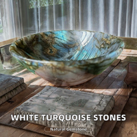 Bol en cristal de labradorite naturelle, bol en pierre précieuse polie, bol en labradorite fait à la main pour la décoration de la maison, la méditation, le Reiki.