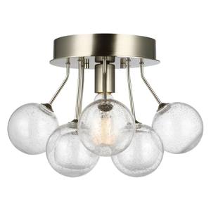 Lámpara de Techo Semi-Pendiente Moderna y Clásica con Marco Geométrico de Latón y Tela Blanca |   Iluminación Elegante para Habitaciones de Hotel - Product Image 3