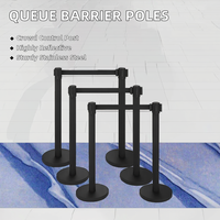 Poteaux de guidage rétractables noirs de haute qualité pour la gestion de foule et la gestion des files d'attente, avec bande de séparation, en gros, en promotion