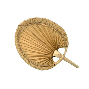 Ventilateur rafraîchissant en feuilles de palmier naturelles, rond, tissé à la main, en feuilles de bananier, pour la décoration de salon de thé, petite et grande taille, origine Anji - Product Image 5