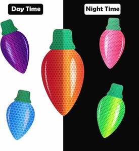 Juego de Imanes Reflectantes Personalizados para Coche con Forma Navideña, Incluye Adhesivos con Diseño de Bombilla Navideña, Gnomo y Animales con Cables para Decoración - Product Image 5