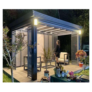 פרגולות אלומיניום חיצוניות עם גג נפתח נשלף, עמידות למים, עם הצללה, מנוע וקיפול, במבצע חם - Product Image 6