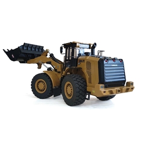 HOSHI <span class=keywords><strong>HUINA</strong></span> 1:16 <span class=keywords><strong>K966</strong></span> Voiture RC KABOLITE Bulldozer Télécommandé Hydraulique en Métal, Camion de Construction en Alliage à Simulation Réaliste - Product Image 4