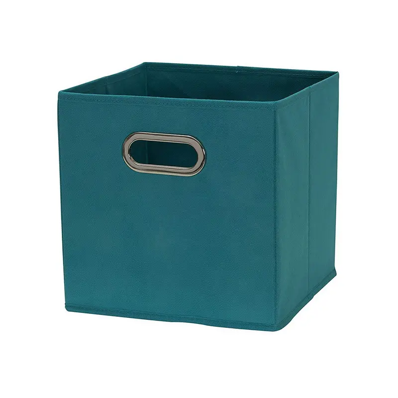 collapsible stackable Non Woven fabric storage cubes boxes with chroming Handles