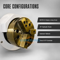 Tour de précision CNC horizontal à banc incliné automatique TCK56C avec axes Y, tourelle motorisée BMT55 et outils motorisés