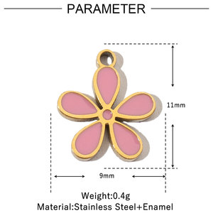 Beimai OEM เสน่ห์สำหรับการทำเครื่องประดับดอกไม้นกนางฟ้าปลาโลมาที่มีสีสันหยดน้ำมันสแตนเลสอุปกรณ์จี้ DIY - Product Image 4