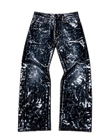 Jeans personnalisés DiZNEW pour hommes, denim vintage effet craquelé, coupe droite, pour marques de créateurs, boutiques, OEM
