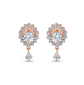 Boucles d'oreilles en diamant étincelant avec un style de goutte gracieux apportant de la sophistication à toute tenue ou occasion d'Inde - Product Image 4