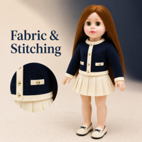 Poupée en peluche personnalisée de 18 pouces avec corps en tissu - Jouet rembourré doux et tendance