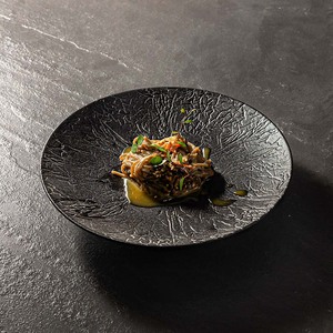 <span class=keywords><strong>Plato</strong></span> con logotipo personalizado, platos de cerámica de porcelana de <span class=keywords><strong>roca</strong></span> en relieve en blanco y negro, vajilla de Catering, <span class=keywords><strong>plato</strong></span> de vajilla para restaurante - Product Image 1