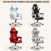 Chaise de bureau gaming inclinable ergonomique réglable en hauteur avec repose-pieds en cuir microfibre pour dortoir et streaming