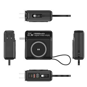 Portatile 5 in 1 <span class=keywords><strong>Mag</strong></span> 15000mAh caricatore Wireless 10000mAh Power Bank 22.5W PD adattatore USB Business Travel Companion Display - Product Image 1