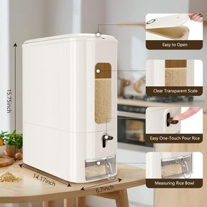 Wholesale 6kg/11kg Plastic Rice <b>Jar</b> <b>Food</b>-Grade Moisture-Proof Storage Box for Kitchen for Grain & Miscellaneous <b>Foods</b> Storage - Product Image 2