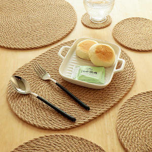 Manteles Individuales Redondos de Lino, Resistentes al Calor, de Color Sólido, Estilo Simple, Lavables a Mano - Product Image 5