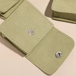 Mini Natural Gift Bag Pads Custom Pu Recycled Round Snap Unique Cotton Thin Suede Envelope Packaging Jewelry Pouch For Jewelry