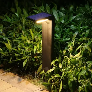 Lampu lanskap tenaga surya Led taman luar ruangan Bollard jalur dekoratif teras rumput halaman tahan air untuk jalan masuk