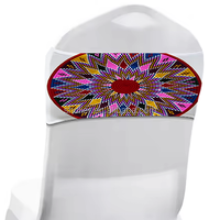Ceintures de chaise de bande de chaise en spandex croisé d'Éthiopie personnalisées en gros pour la décoration Habesha