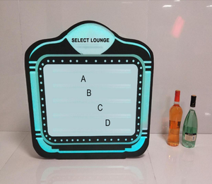 Panneau d'affichage <span class=keywords><strong>LED</strong></span> personnalisé OEM Bar Discothèque Party Atmosphere Props Service VIP Letter Board rougeoyant - Product Image 1