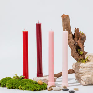 Bougie de luxe biodégradable en cire de coco, cylindrique dentelée, style Morandi, 27 cm de long, pour mariage et banquet, sans fumée et inodore - Product Image 5