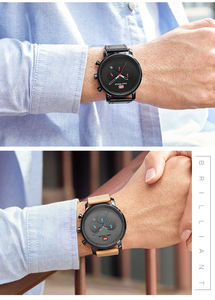 Mini <span class=keywords><strong>Focus</strong></span> MF0102G orologio da polso al quarzo moda vera pelle cinturino impermeabile minimalista orologio da uomo - Product Image 6