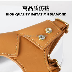 Kalung kucing kustom produk hewan peliharaan baru 2025 Set kalung hewan peliharaan kulit asli mewah Harness dan kerah - Product Image 2