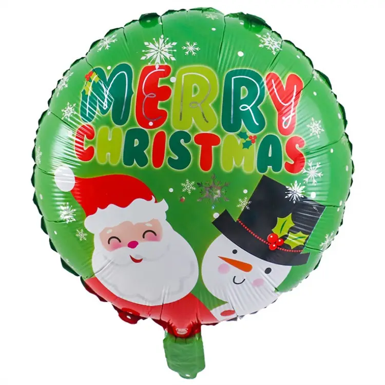 कस्टम लोगो क्रिसमस की सजावट की आपूर्ति सांता क्लॉस क्रिसमस पेड़ स्नोमैन प्रिंट गुब्बारे क्रिसमस पार्टी नए साल की सजावट