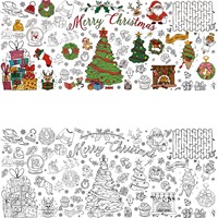 Affiche géante à colorier de Noël 30x72 pouces, poster géant DIY avec art du Père Noël et des rennes, activités créatives pour enfants, jouets pour la salle de classe