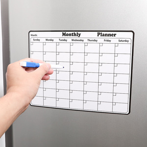 Etiqueta engomada del refrigerador reescribible de 30 días al por mayor imán familia extranjera plan mensual tablero de mensajes pegatina magnética pizarra blanca - Product Image 3