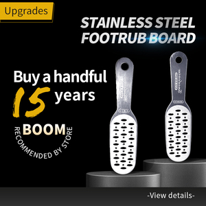 Outil de pédicure professionnel double face en nickel pour éliminer les peaux mortes des pieds, lime à pieds en acier inoxydable, râpe à pieds - Product Image 3