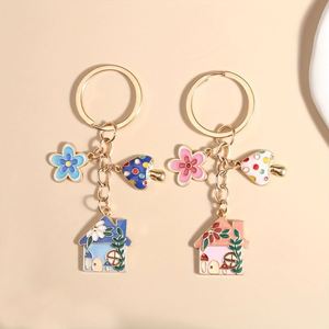 Adorable Pink Mushroom Keychain Fairy House <b>Bag</b> <b>Charm</b> with Butterfly Cute Backpack Accessory Sweet Girly Gift - Product Image 5