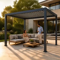 Gazebo en verre rétractable entièrement fermé Seasons HC-F12, structure en aluminium thermolaqué antirouille, motorisé, écologique, anti-UV