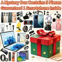 Boîte mystère surprise garantie avec smartphone à l'intérieur, 5 gadgets technologiques aléatoires, montre connectée, tablette, console de jeu, bracelet intelligent, câble de données