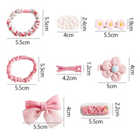 Ensemble de pinces à cheveux en tissu avec nœuds et chouchous floraux pour enfants et filles – Accessoires capillaires mignons et esthétiques – Vente en gros – Coffret cadeau boutique