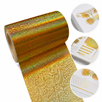 Feuilles de feuille d'or holographique laser générique 64cm*120m (matériau PET) pour impression sur papier, marquage à chaud, écologiques et lavables