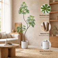 Plante artificielle d'intérieur Manioc (Yuca Manihot Esculenta) – Arbre artificiel graminifère vivant à feuilles persistantes