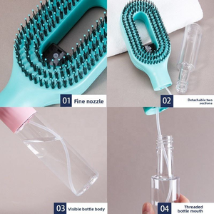 Nouvelle <span class=keywords><strong>brosse</strong></span> à <span class=keywords><strong>cheveux</strong></span> avec vaporisateur d'eau - <span class=keywords><strong>Brosse</strong></span> démêlante 2-en-1 avec <span class=keywords><strong>brosse</strong></span> hydratante à fine brume intégrée - Product Image 3