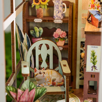 Kit de maison en bois éducatif IIECREATE, style dessin animé, coin lecture, jouet éducatif pour l'aménagement d'un jardin de fleurs