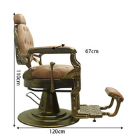 Fauteuil de barbier réglable de style rétro de luxe, inclinable hydrauliquement pour salons professionnels avec repose-pieds