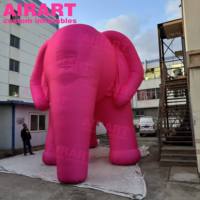 Mascotte d'éléphant gonflable mignonne, ballon de dessin animé d'éléphant rose gonflable pour décoration de fête à thème